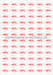 Etikety PRINT 31,7x24,1 mm biele (balenie 100xA4), tvar oktagon, červená potlač -10%