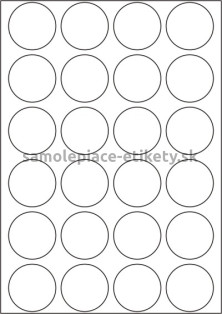 Etikety PRINT kruh 45 mm (100xA4) - biela matná polyetylenová fólia 105 g/m2