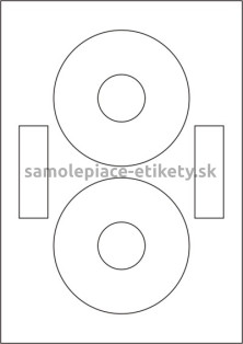 Etikety PRINT CD 118/41 mm (100xA4) - biela matná polyetylenová fólia 105 g/m2