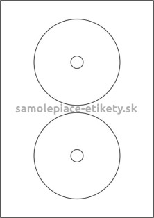 Etikety PRINT CD 118/18 mm (100xA4) - biela matná polyetylenová fólia 105 g/m2