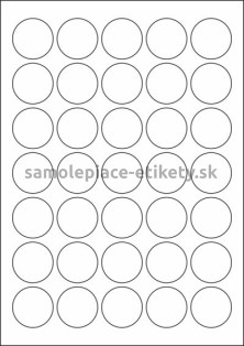 Etikety PRINT kruh průměr 35 mm (100xA4) - biela matná polyetylenová fólia 105 g/m2
