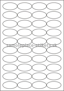 Etikety PRINT elipsa 45x25 mm (100xA4) - strieborná matná polyesterová fólia
