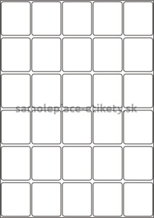 Etikety PRINT 40x46 mm (1000xA4) - biely metalický papier