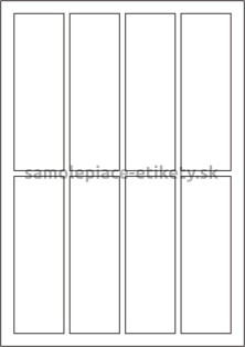Etikety PRINT 43x135 mm (100xA4) - biely metalický papier