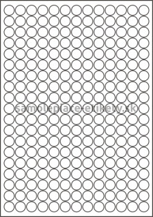 Etikety PRINT kruh priemer 14 mm (100xA4) - biely metalický papier