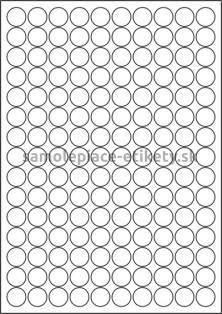 Etikety PRINT kruh priemer 18 mm (100xA4) - biely metalický papier