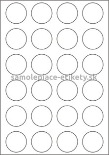 Etikety PRINT kruh priemer 40 mm (100xA4) - biely metalický papier