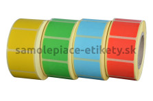 Etikety na kotúči 25x10 mm polyetylénové farebné lesklé (40/6000)