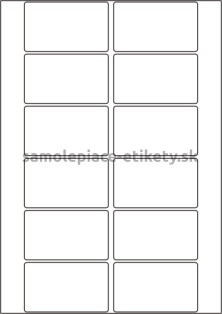 Etikety PRINT 80x47 mm (100xA4) - biely štruktúrovaný papier