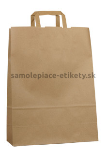 Papierová taška 32x13x42,5 cm s plochými papierovými držadlami, prírodná, recyklovaný papier