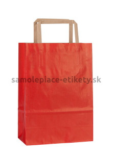 Papierová taška 18x8x25 cm s plochými papierovými držadlami, červená