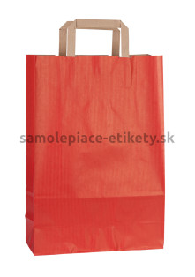 Papierová taška 26x11x38 cm s plochými papierovými držadlami, červená