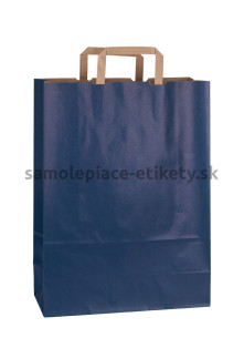 Papierová taška 32x13x42,5 cm s plochými papierovými držadlami, modrá