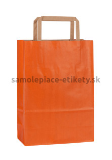 Papierová taška 18x8x25 cm s plochými papierovými držadlami, oranžová