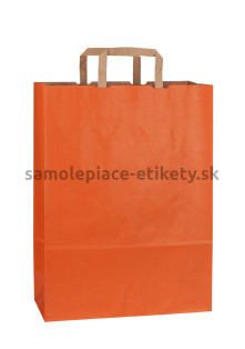 Papierová taška 44x14x50 cm s plochými papierovými držadlami, oranžová