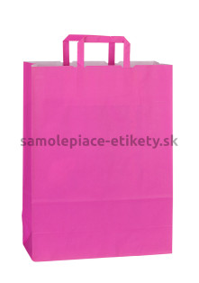 Papierová taška 32x13x42,5 cm s plochými papierovými držadlami, ružová