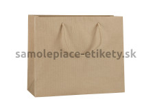 Papierová taška 38x13x31 cm s bavlnenými držadlami, prírodná