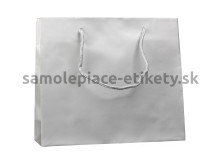 Papierová taška 32x10x27,5 cm s bavlnenými držadlami, strieborná matná