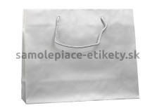 Papierová taška 38x13x31 cm s bavlnenými držadlami, strieborná matná