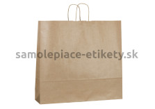 Papierová taška 54x14x50 cm s krútenými papierovými držadlami, prírodná ryhovaná