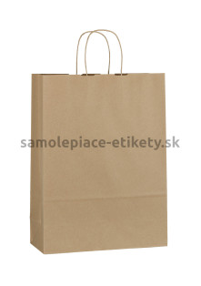 Papierová taška 32x13x42,5 cm s krútenými papierovými držadlami, prírodná, recyklovaný papier