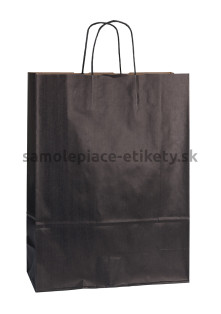 Papierová taška 32x13x42,5 cm s krútenými papierovými držadlami, čierna