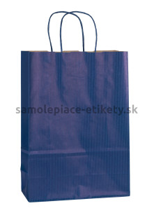 Papierová taška 23x10x32  cm s krútenými papierovými držadlami, modrá