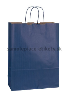 Papierová taška 32x13x42,5 cm s krútenými papierovými držadlami, modrá