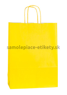 Papierová taška 18x8x25 cm s krútenými papierovými držadlami, žltá