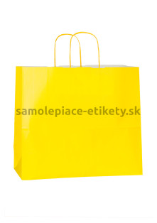Papierová taška 32x13x28 cm s krútenými papierovými držadlami, žltá
