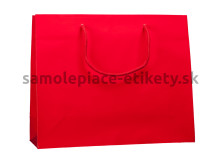 Papierová taška 42x13x37 cm s bavlnenými držadlami, červená lesklá