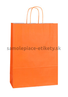 Papierová taška 32x13x42 cm s krútenými papierovými držadlami, oranžová