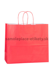Papierová taška 32x13x28 cm s krútenými papierovými držadlami, červená