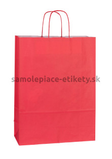 Papierová taška 32x13x42 cm s krútenými papierovými držadlami, červená