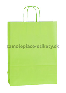 Papierová taška 26x11x34,5 cm s krútenými papierovými držadlami, zelená
