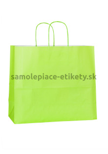 Papierová taška 32x13x28 cm s krútenými papierovými držadlami, zelená