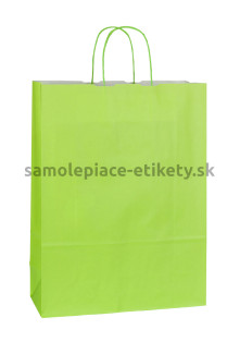 Papierová taška 32x13x42 cm s krútenými papierovými držadlami, zelená