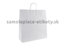 Papierová taška 45x17x48 cm s krútenými papierovými držadlami, biela