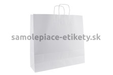 Papierová taška 54x15x49 cm s krútenými papierovými držadlami, biela