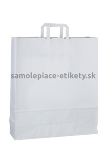 Papierová taška 45x17x48 cm s plochými papierovými držadlami, biela