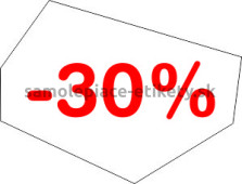 Etikety PRINT 31,7x24,1 mm biele (balenie 100xA4), tvar oktagon, červená potlač -30%