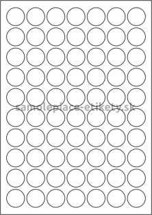Etikety PRINT kruh priemer 25 mm farebné signálne (100xA4)