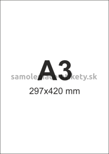 Etikety PRINT 297x420 mm biele (100xA3) - 5 splitov
