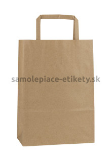 Papierová taška 18x8x25 cm s plochými papierovými držadlami, prírodná, recyklovaný papier