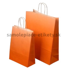 Papierová taška 32x13x28 cm, s krúteným uchom, oranžová (vo vnútri biela)