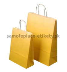 Papierová taška 32x13x28 cm, s krúteným uchom, žltá (vo vnútri biela)