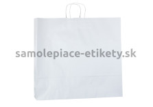 Papierová taška 54x14x50 cm s krútenými papierovými držadlami, biela