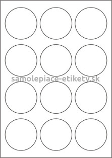 Etikety PRINT kruh priemer 60 mm (100xA4) - biela matná polyetylenová fólia 105 g/m2