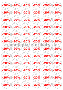Etikety PRINT 31,7x24,1 mm biele (balenie 100xA4), tvar oktagon, červená potlač -20%