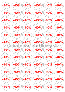 Etikety PRINT 31,7x24,1 mm biele (balenie 100xA4), tvar oktagon, červená potlač -40%